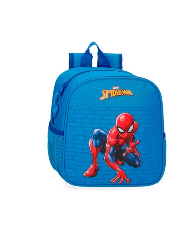 Mochila Marvel Adap.25 Cm. Homem-Aranha Vigilante Azul