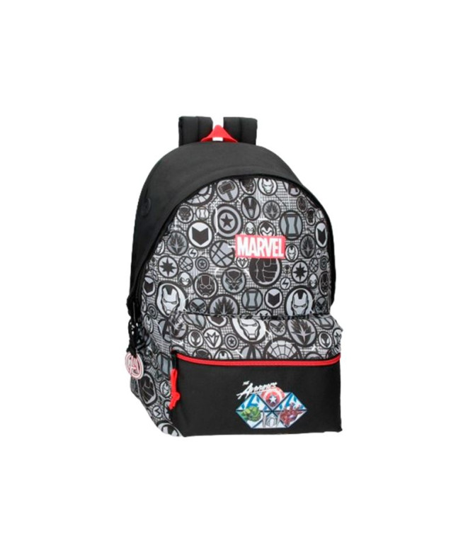 Mochila Suporte para computador Marvel 2C 44Cm. Heróis da Marvel Preto