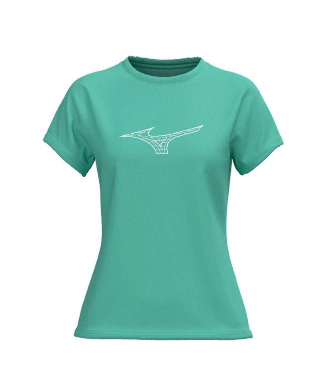 Camiseta Fitness Mizuno Mulher t-shirt Rb dos Atletismo Verde Jade