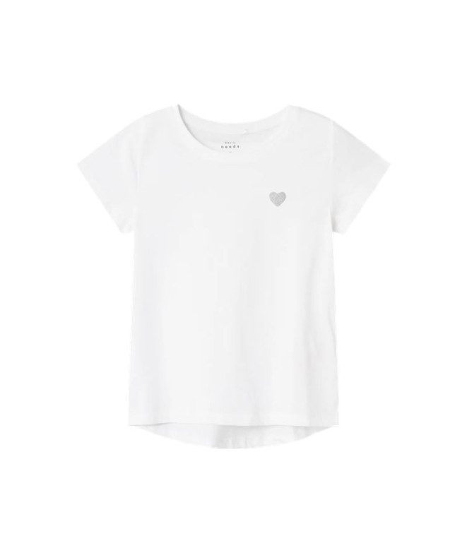 T-shirt Décontracté Haut Fille Name It Nkfvioline Ss Loose F Noos White Alyssum