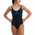 Bañador de Natación Arena Tania Clip Mujer Negro/Turquesa