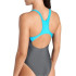 Maillot de bain Natation Arena Femme de Lumières Asphalte/Turquoise