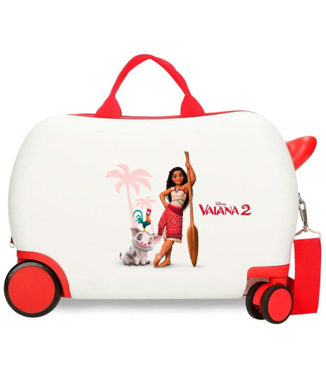 Valise Enfant Disney Abs 4R.(2 Multi.) 45Cm. Vaiana et ses amis blanc