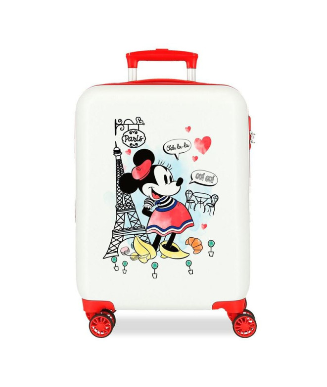 Mala Disney Abs 55Cm 4W Minnie Around The World Paris Branco