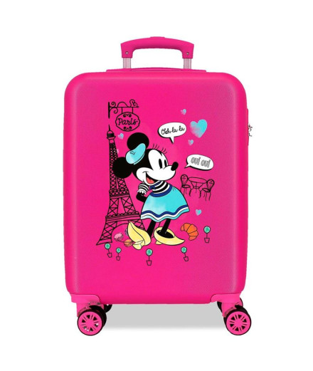 Mala Disney Abs 55Cm 4W Around The World Paris Fúcsia Rosa