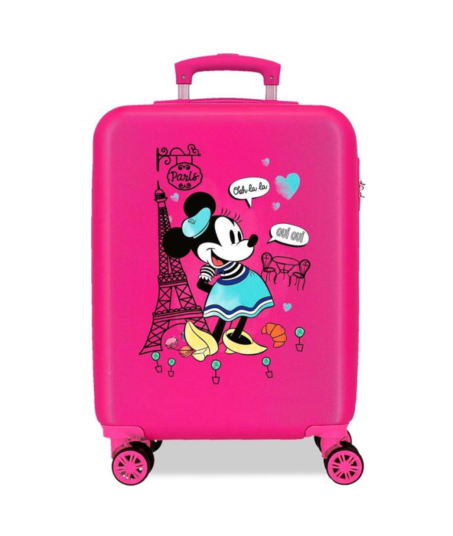 Trolley Disney Abs Mala 55Cm 4W Around The World Paris Rosa Fúcsia