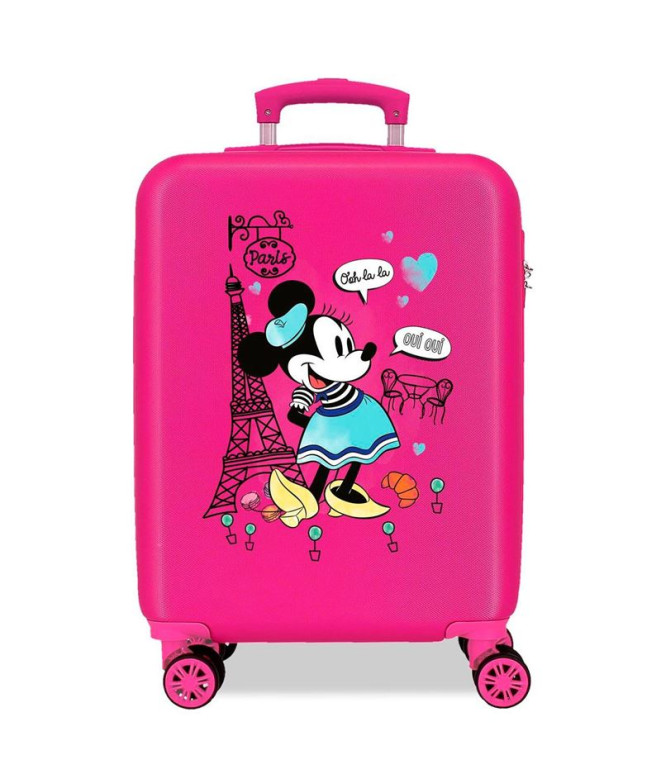 Maleta Disney Abs 55Cm 4W Around The World Paris Fuchsia Rosa