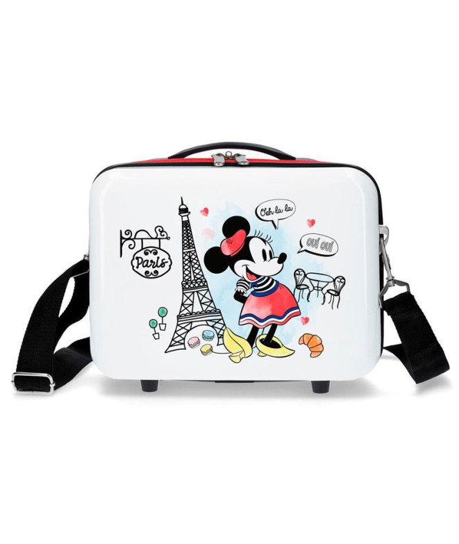 Necessaire Estojo para toucador Disney Abs. Minnie Around The World Paris Vermelho