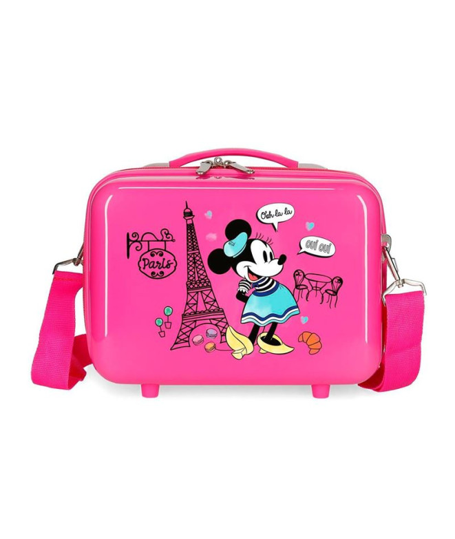 Trousse Disney Abs Adapt. Vanity Case Around The World Fuchsia Pink