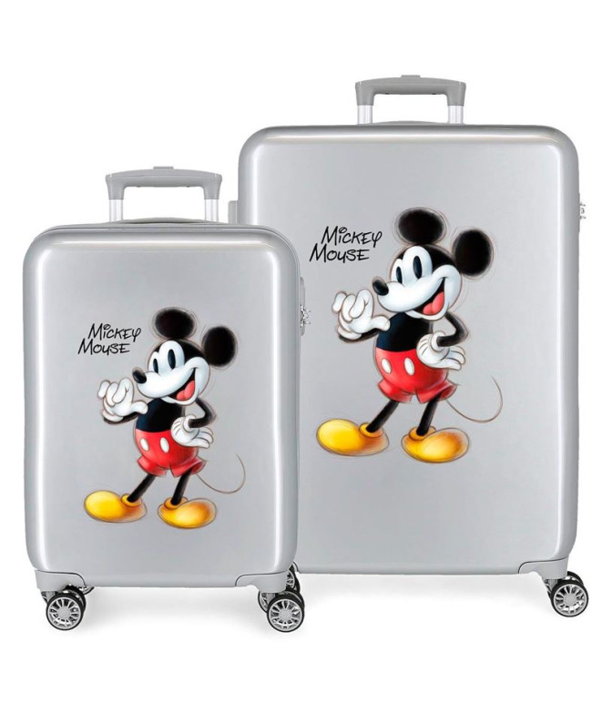 Set Chariot à bagages Disney Abs 2/ 55-70Cm.4W.Disney 100 - Joyful Mickey Grey