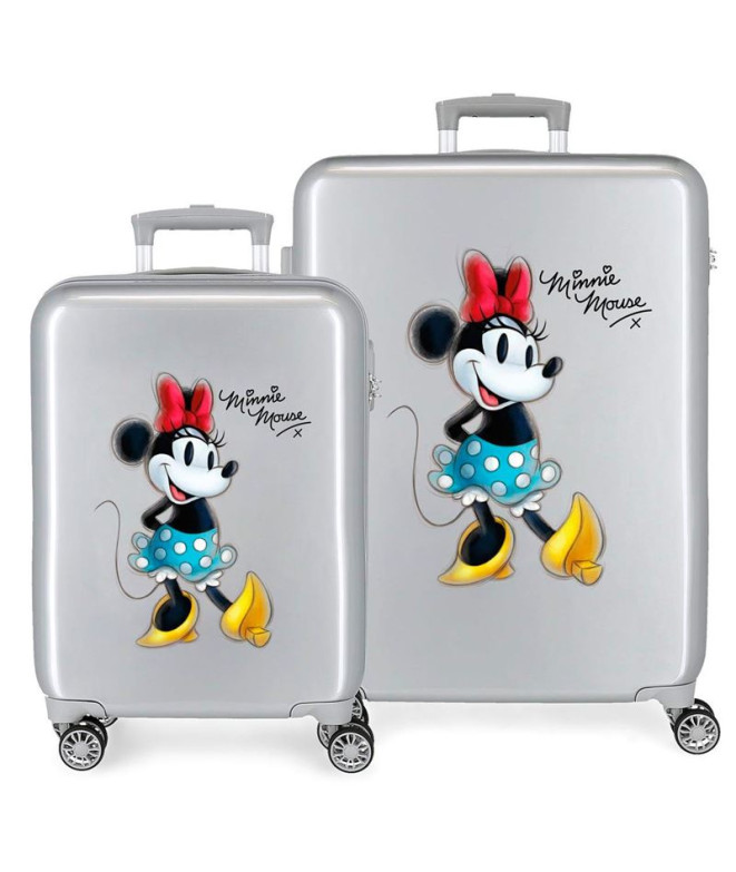 Set Chariot à bagages Disney Abs 2/ 55-70Cm.4W.Disney 100 - Joyful Minnie Grey