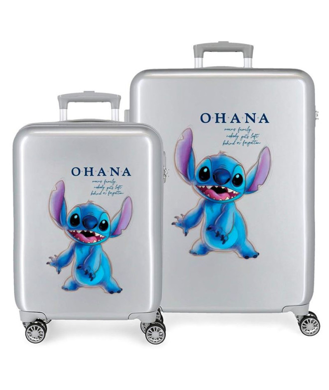 Maleta Disney Abs Luggage Set 2/ 55-70Cm 4W Disney 100 - Stitch Gris