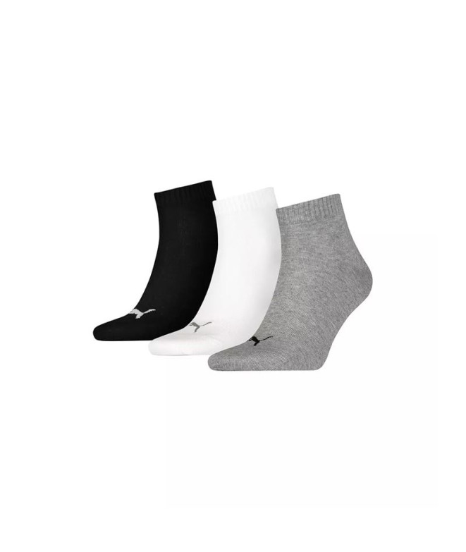 Calcetines Puma Plain Gris/Blanco/Negro Pack