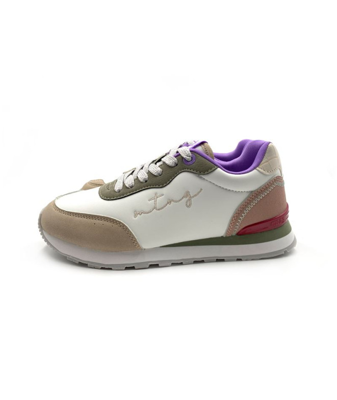 Zapatillas Mustang Joggo Mujer Goldy Blanco Roto/Verde/Arena/Morado