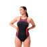 Fato de banho Natação Speedo Mulher de Gola alta Splice Cross Back Preto/Púrpura