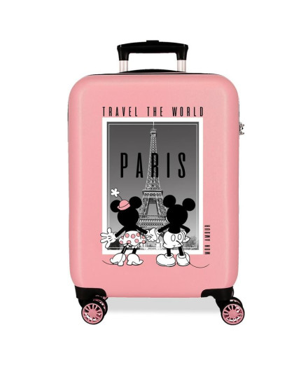 Valise Disney Abs 55Cm 4W Minnie et Mickey Paris Nude Rose