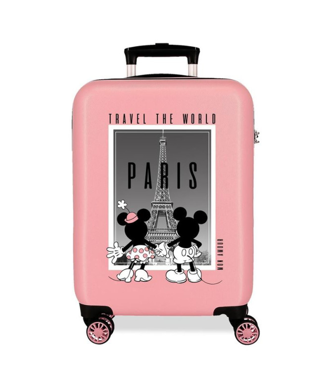 Disney Abs Trolley Suitcase 55Cm.4W Minnie & Mickey Paris Nude Pink