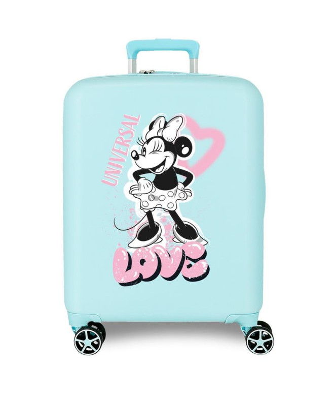 Trolley Disney Abs Valise 55Cm.4W. Minnie Heart Turquoise Blue