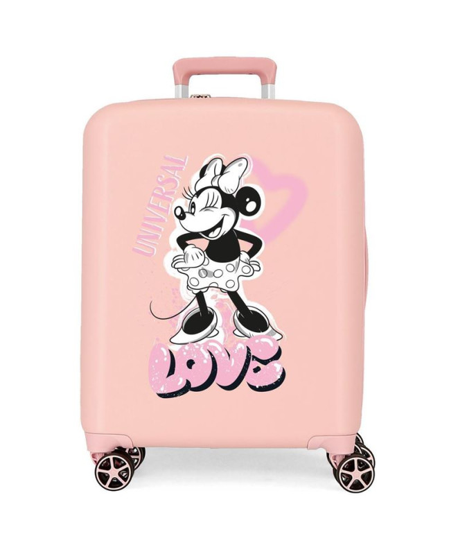 Trolley Disney Abs Mala 55Cm.4W. Coração da Minnie Rosa Nude