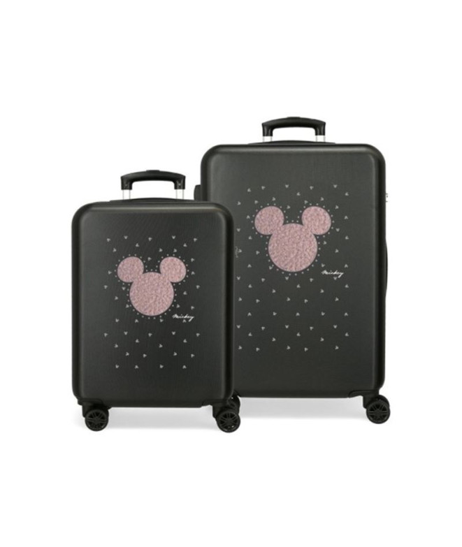 Set Disney Abs Bagage Trolley 2/ 55-65Cm.4R.Mickey Stud Noir