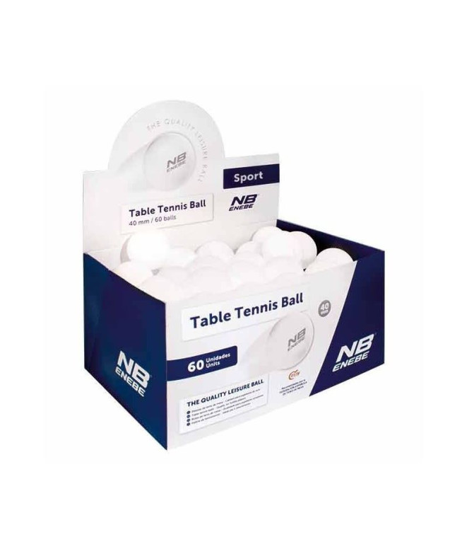 Caja de 60 pelotas de Ping Pong Enebe Sport White