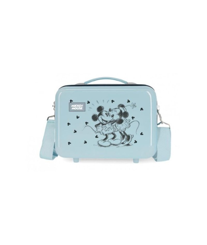 Necessaire Disney Adapt. Abs Vaidade Casinha de Vaidade Macaco e Minnie Beijos Azul