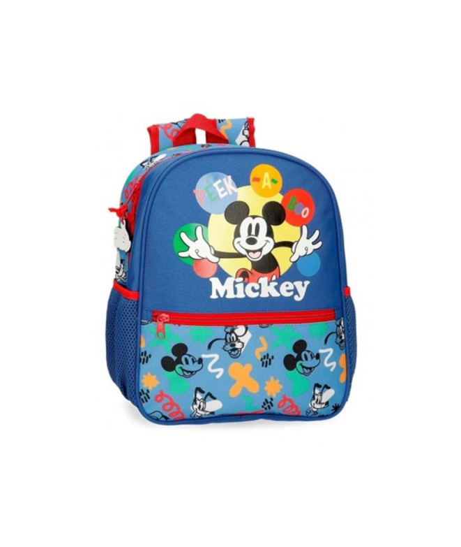 Mochila Disney 33cm Mickey Peek A Boo Azul