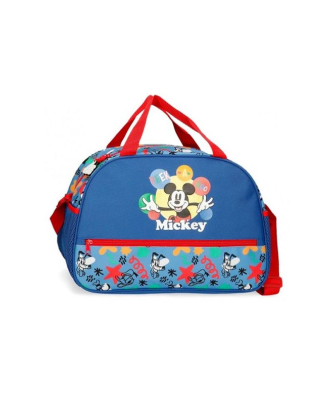 Bolsa Saco de viagem Disney 40Cm.Mickey Peek A Boo Azul