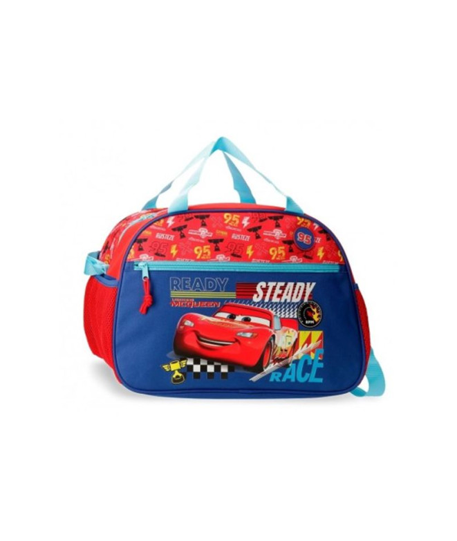 Bolsa Saco de viagem Disney 40Cm Carros Vamos Correr Vermelho