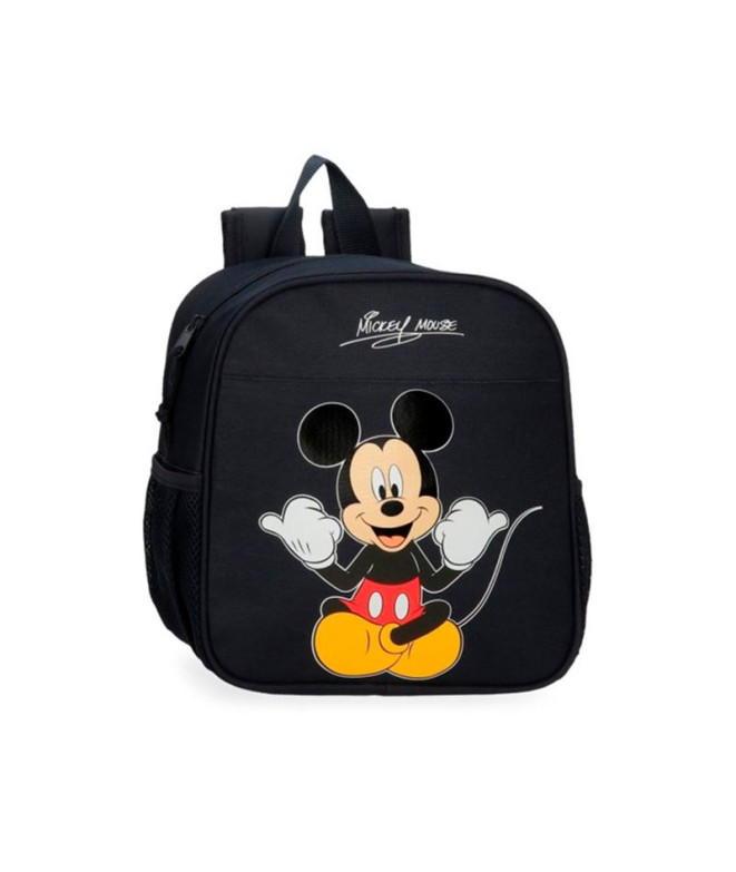 Mochila Disney 25 cm Mickey Cheeful Negro