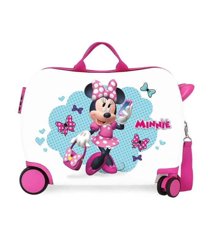 Mala Infantil Disney Abs Rolling 4W.(2 Multi.) 45Cm. Good Mood Minnie Branco