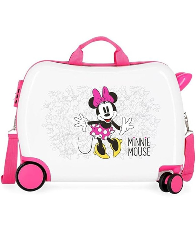 Mala Infantil Disney Abs Rolling 4W.(2 Multid.)Minnie Enjoy The Day Branco