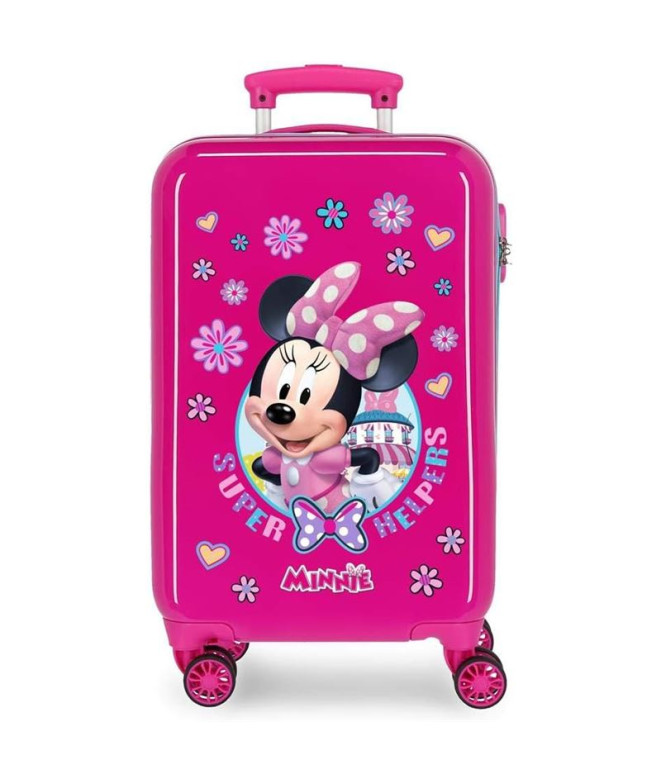 Mala Infantil Disney Abs Rolling 4W. 45Cm.Minnie Super Helpers Fúcsia