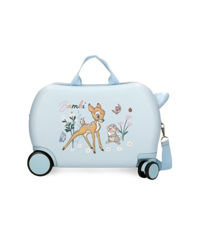 Valise Enfant Disney Abs Rolling 4W. 45Cm. Bambi avant la floraison bleu