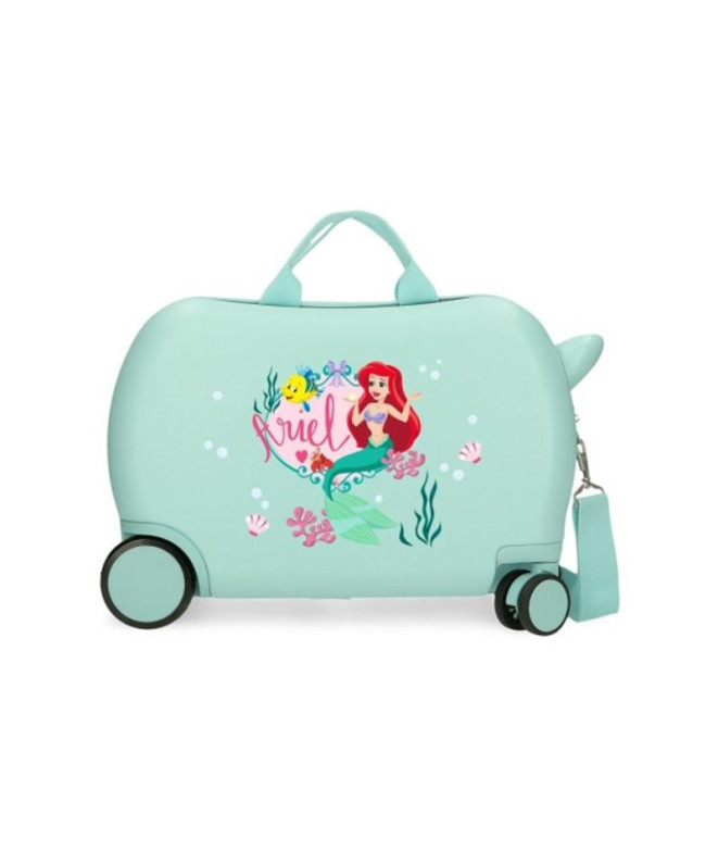 Mala Infantil Disney Abs Rolling 4W. 45Cm. Princesa Celebração Ariel Turquesa