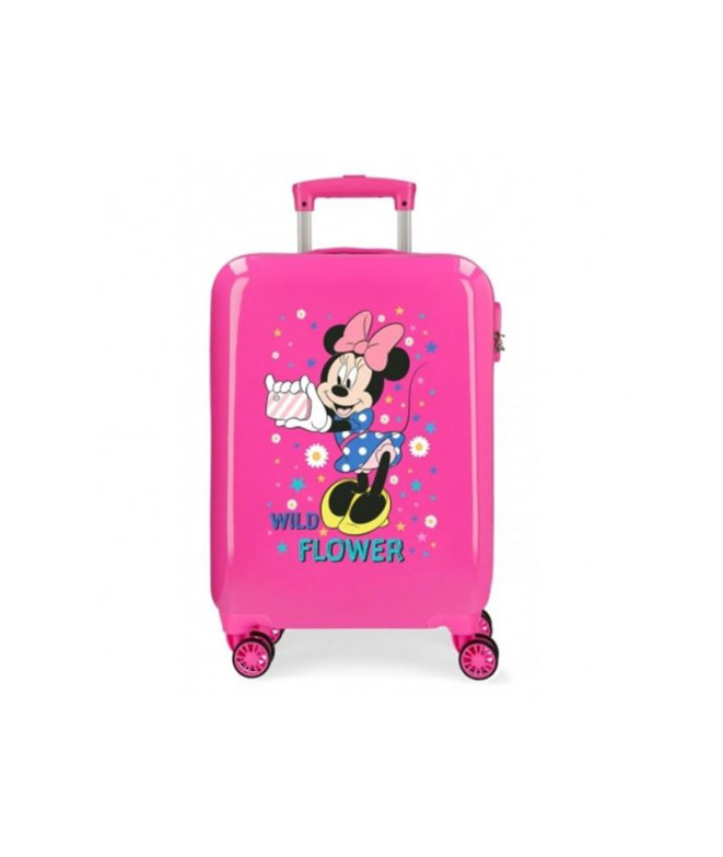 Trolley Disney Abs Mala 55Cm.4W. Minnie Wild Flower Rosa Fúcsia