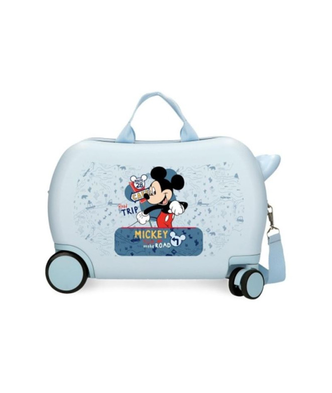 Mala Infantil Disney Abs Rolling 4W.(2 Multi.) 45Cm. Mickey Road Trip Azul