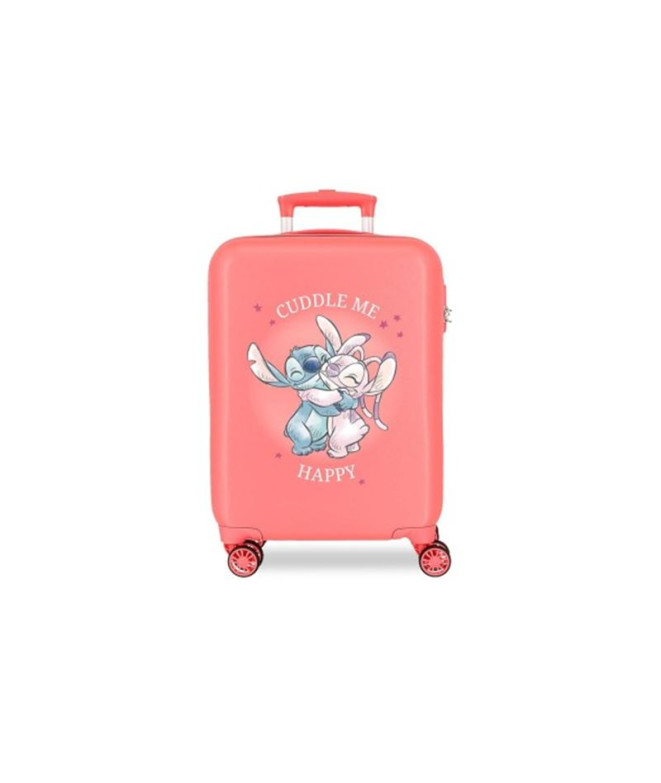 Trolley Disney Abs Mala 55Cm.4R. Stitch Cuddle Me Coral Rosa