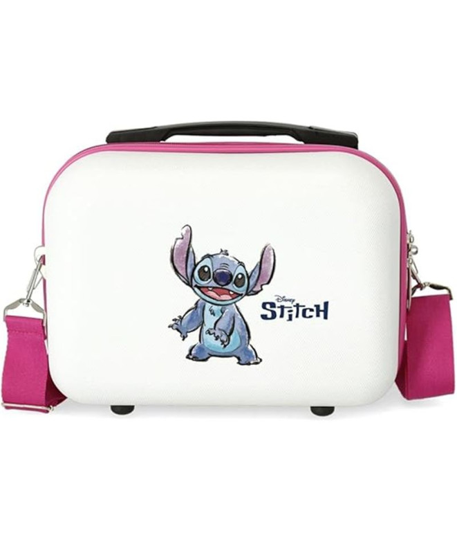 Necessaire Estojo de toucador Disney Abs. Adorável Stitch Branco