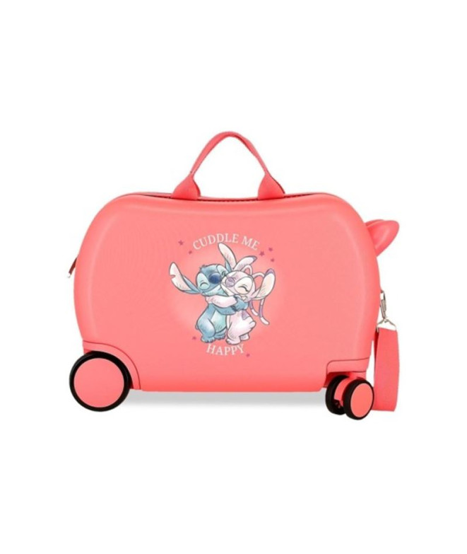 Mala Infantil Disney Abs Rolling 4W.(2 Multi.) 45Cm. Stitch Cuddle Me Coral