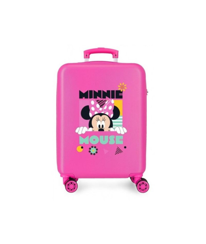 Trolley Disney Abs Mala 55Cm.4W. Minnie Geométrica Fucisa Rosa