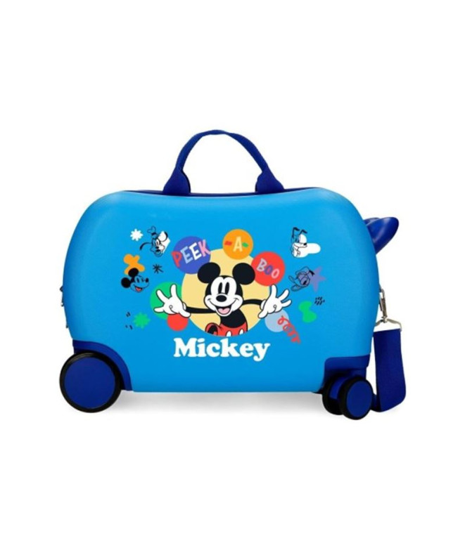 Mala Infantil Disney Abs Rolling 4W.(2 Multi.) 45Cm. Mickey Peek A Boo Azul