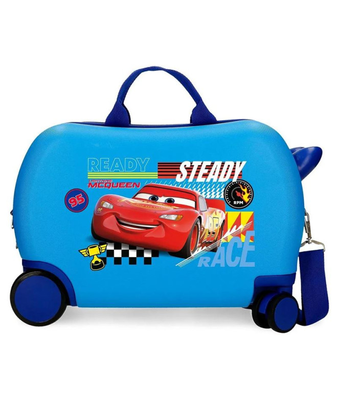 Mala Infantil Disney Abs Rolling 4W.(2 Multi.) 45Cm. Carros Vamos Correr Azul