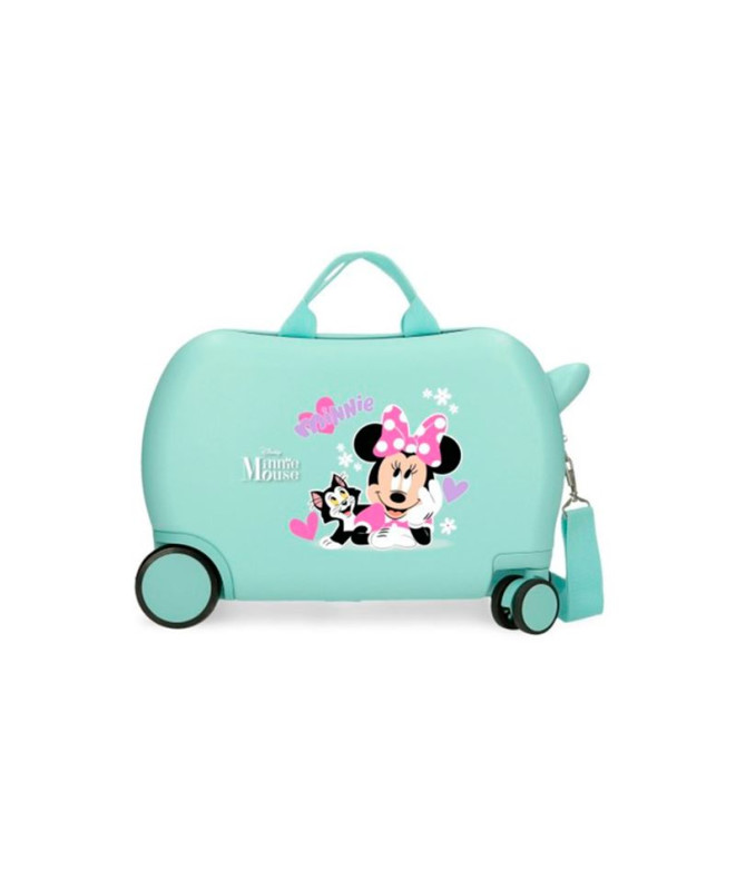 Mala Infantil Disney Abs Rolling 4W.(2 Multi.) 45Cm. Minnie & Figaro Azul