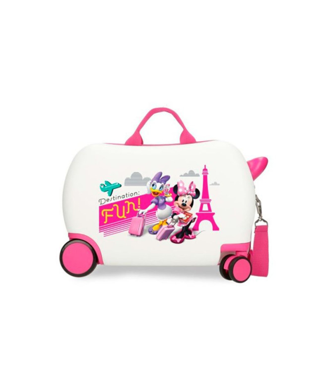 Valise Enfant Disney Abs Rolling 4W. 45Cm.Minnie & Daisy Party White