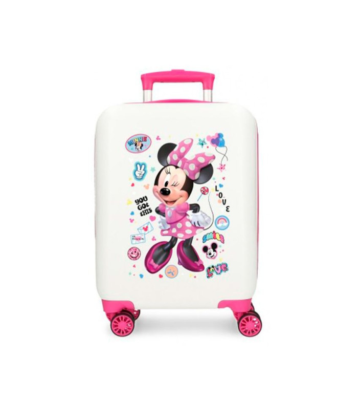 Trolley Disney Abs Mala 50Cm.4R. Minnie Party Branco