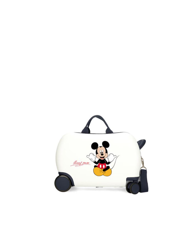 Mala Infantil Disney Abs Rolling 4W.(2 Multi.) 45Cm. Mickey Alegre Branco