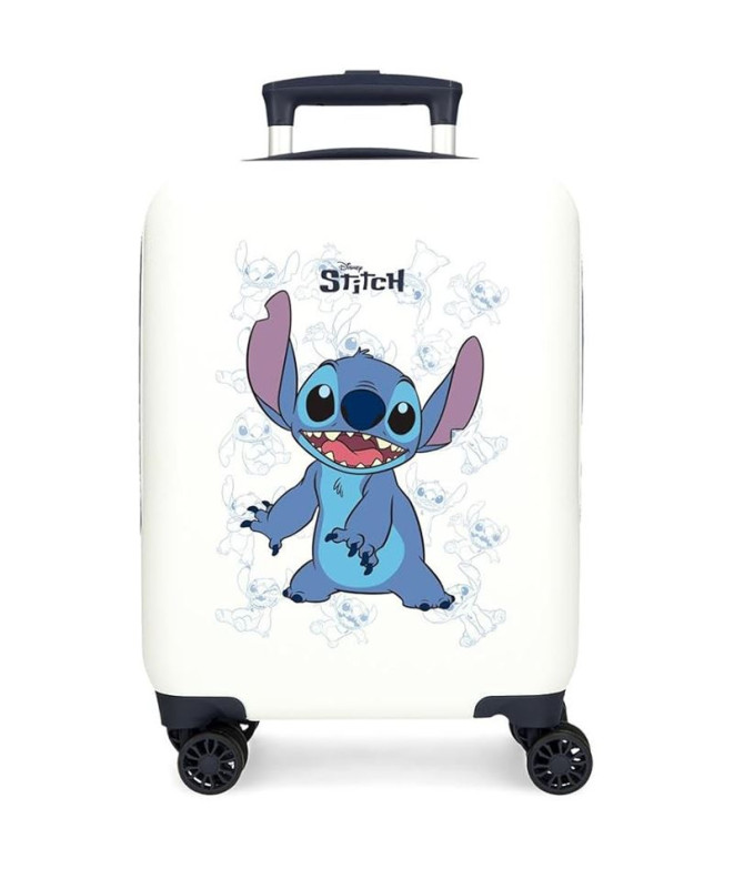 Trolley Disney Abs Mala 50 Cm.4R Happy Stitch Branco