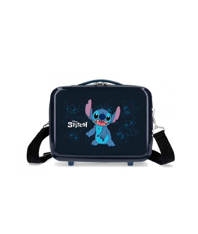 Necessaire Disney Adapt. Estojo de toucador Abs Stitch Happy Navy Preto