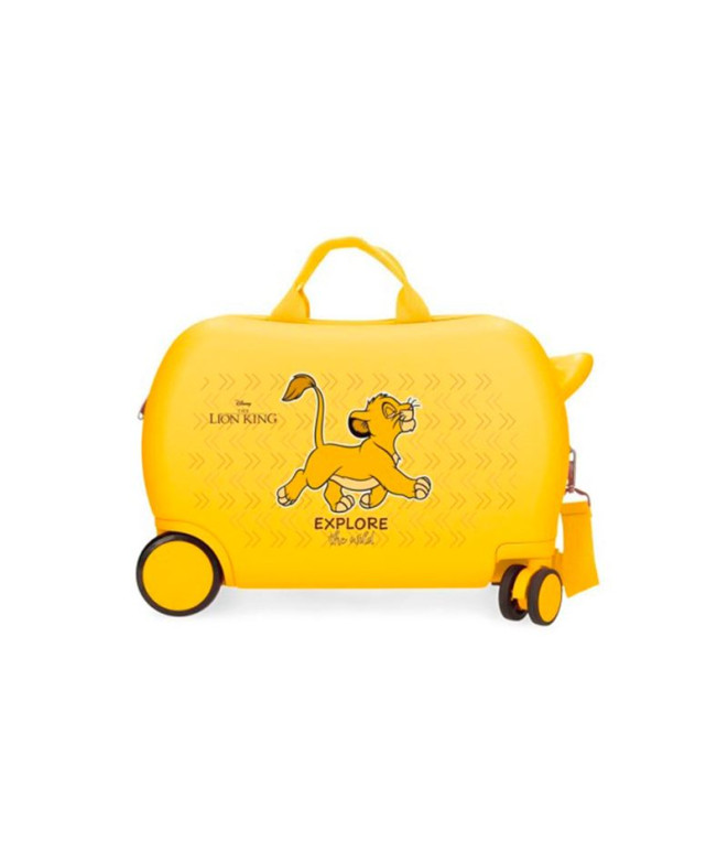 Mala Infantil Disney Abs Rolling 4W. 45Cm. O Rei Leão Explorador Amarelo